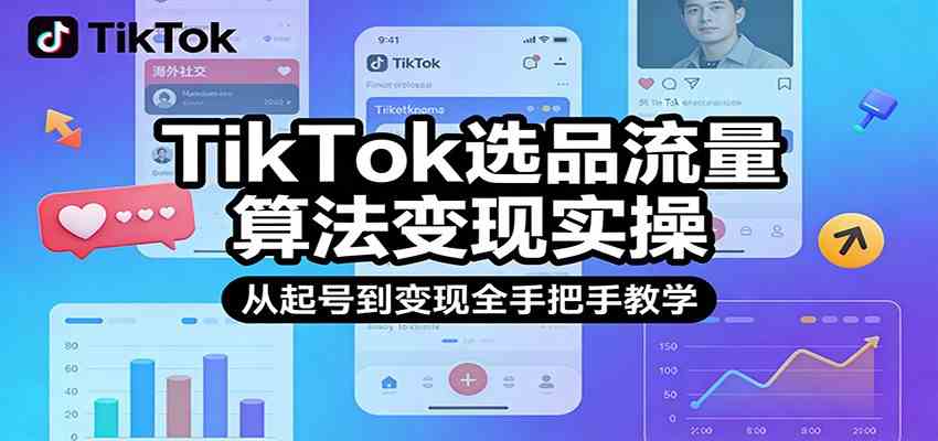 TikTok选品流量算法变现实操，从起号到变现全手把手教学-吾爱网创