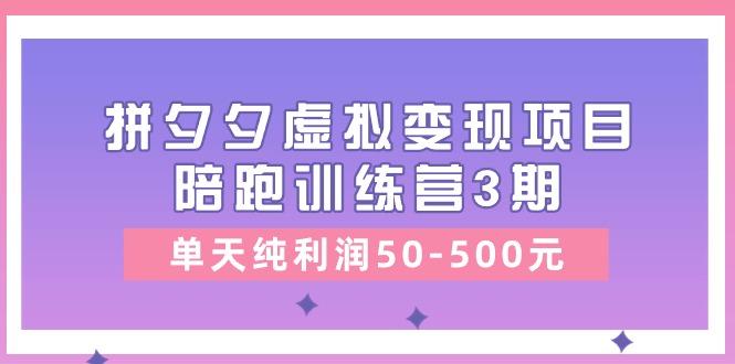 某收费培训《拼夕夕虚拟变现项目陪跑训练营3期》单天纯利润50-500元-吾爱网创