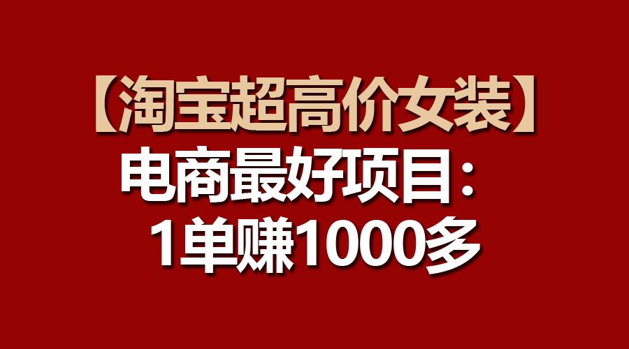 【淘宝超高价女装】电商最好项目：一单赚1000多-吾爱网创