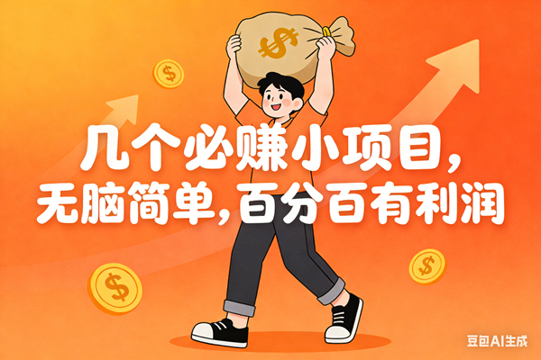 （16918期）几个必赚小项目，无脑简单，百分百有利润，副业首选，日入200+-吾爱网创