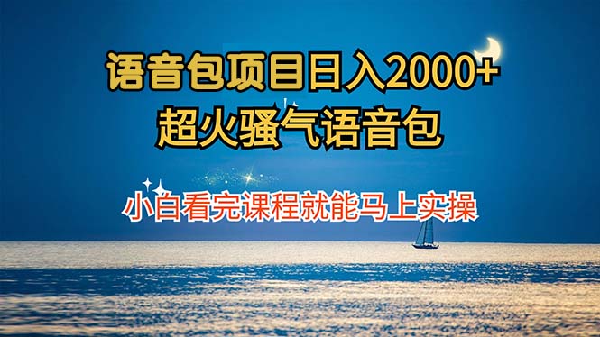 语音包项目 日入2000+ 超火骚气语音包小白看完课程就能马上实操-吾爱网创