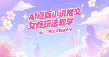 AI漫画小说推文女频玩法教学，AI小说推文变现全流程-吾爱网创