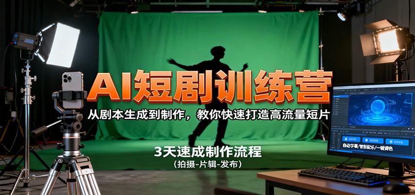 AI短剧训练营，从剧本生成到制作，教你快速打造高流量短片-吾爱网创