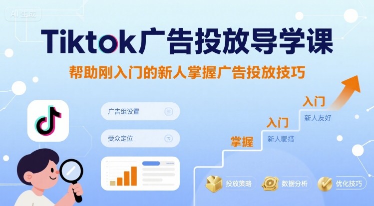 Tiktok广告投放导学课,帮助刚入门的新人掌握广告投放技巧-吾爱网创