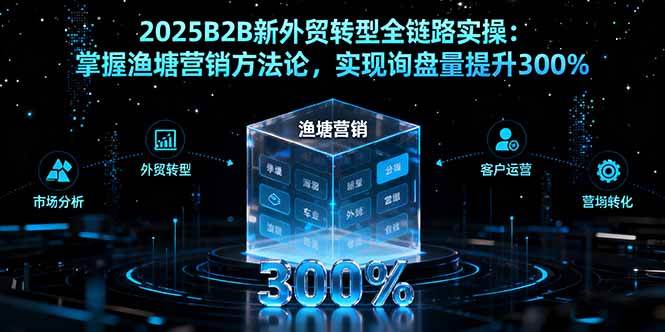 （16129期）2025B2B新外贸转型全链路实操：掌握渔塘营销方法论，实现询盘量提升300%-吾爱网创