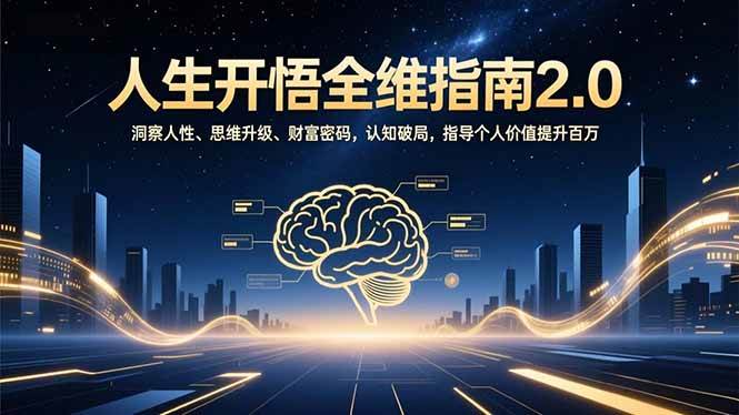 （16898期）人生开悟全维指南2.0：洞察人性、思维升级、财富密码，认知破局，指导个人价值提升百万-吾爱网创