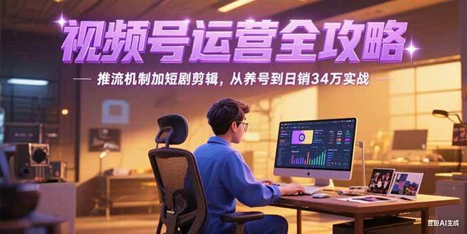 （15217期）2025视频号运营全攻略，推流机制加短剧剪辑，从养号到日销34万实战-吾爱网创