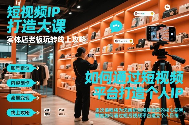 短视频ip打造大课，实体店老板玩转线上攻略-吾爱网创