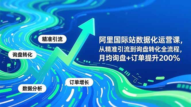 （16660期）阿里国际站数据化运营课-11月，从精准引流到询盘转化全流程，月均询盘+订单提升200%-吾爱网创