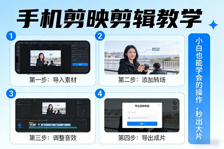 手机剪映剪辑教学，小白也能学会的操作，秒出大片-吾爱网创