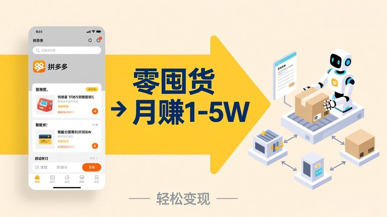 （17490期）不用囤货不用跑单！拼多多虚拟玩法，机器人管理发货和客服，帮你月赚 1-5W-吾爱网创