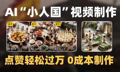 爆款1000W+播放微缩景观迷你小人国AI视频0成本制作全流程教学-吾爱网创