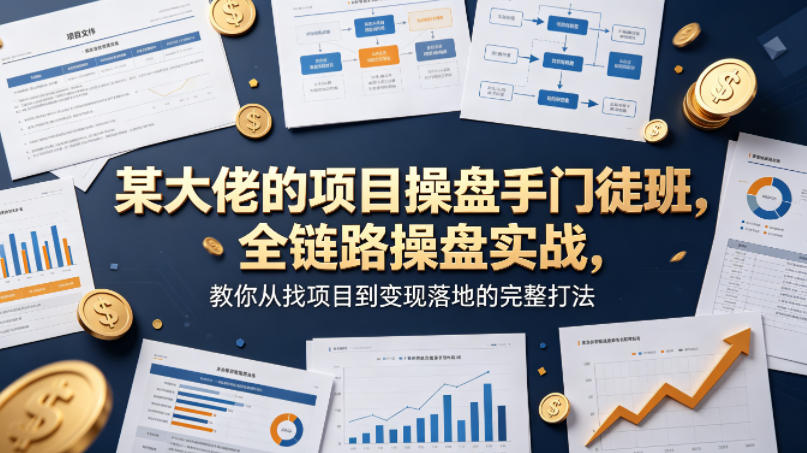 某大佬的项目操盘手门徒班，全链路操盘实战，教你从找项目到变现落地的完整打法-吾爱网创