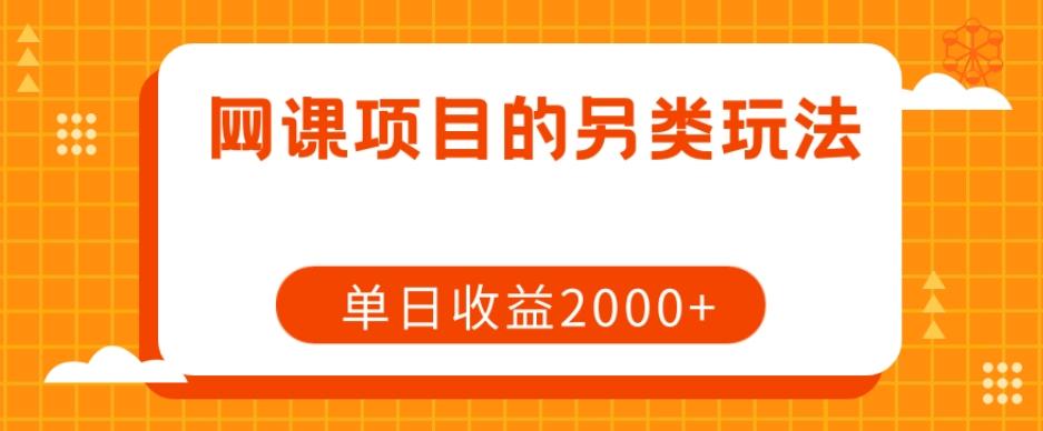 网课项目的另类玩法，单日收益2000+【揭秘】-吾爱网创