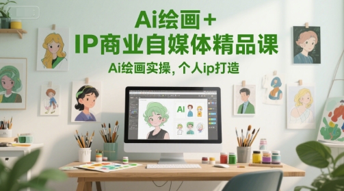 Ai绘画+IP商业自媒体精品课，Ai绘画实操，个人ip打造-吾爱网创