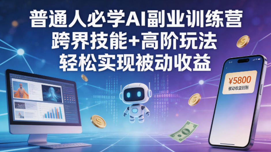 普通人必学AI副业训练营跨界技能+高阶玩法轻松实现被动收益-吾爱网创