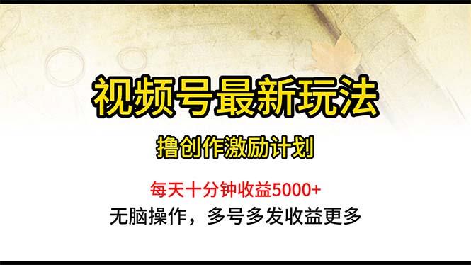 视频号最新玩法，每日一小时月入5000+-吾爱网创