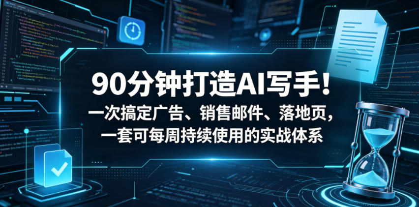 90分钟打造AI写手!一次搞定广告、销售邮件、落地页,一套可每周持续使用的实战体系【原创双语字幕】-吾爱网创