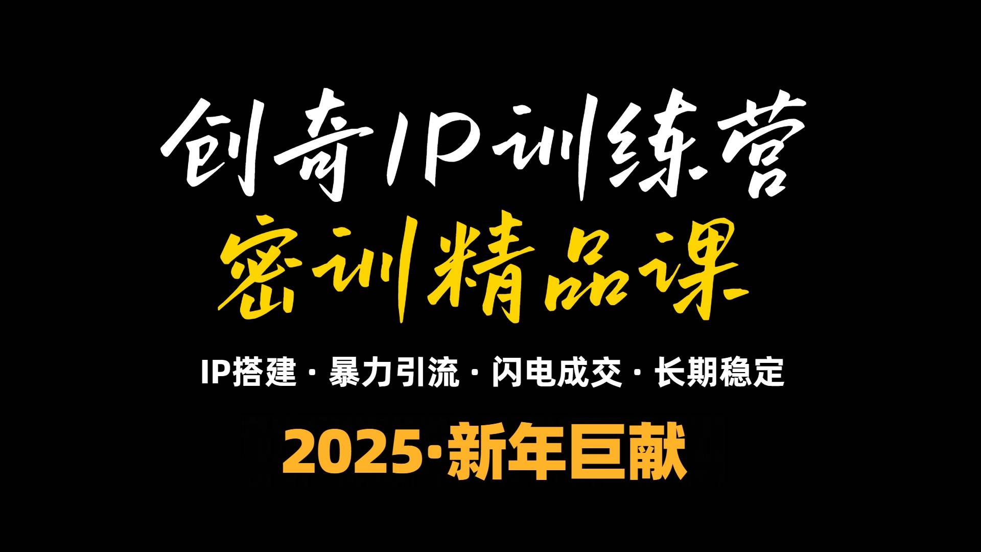 （13898期）2025年“知识付费IP训练营”小白避坑年赚百万，暴力引流，闪电成交-吾爱网创
