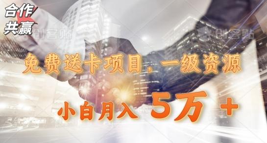 免费送卡项目，一级资源，小白月入5万+-吾爱网创