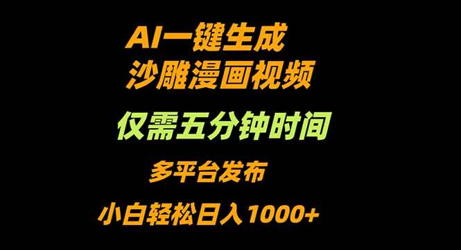 （16320期）AI一键生成沙雕动漫视频，只需5分钟，小白轻松日入1000+-吾爱网创