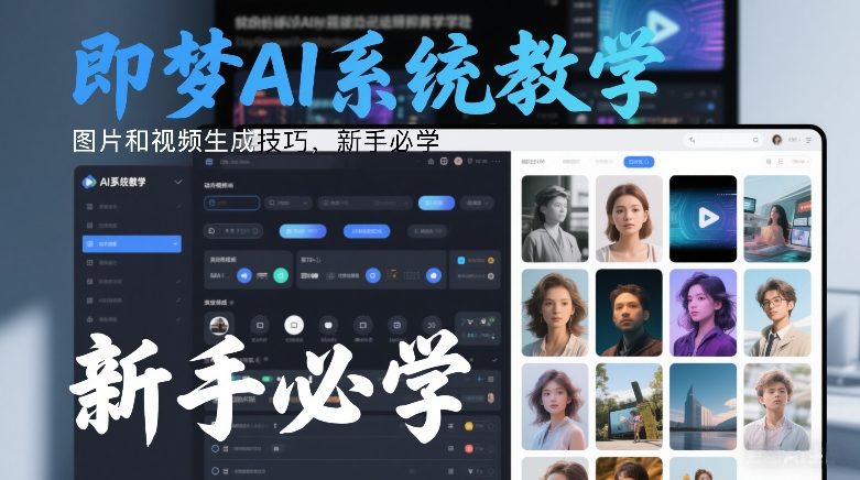 即梦AI系统教学，图片和视频生成技巧，新手必学-吾爱网创