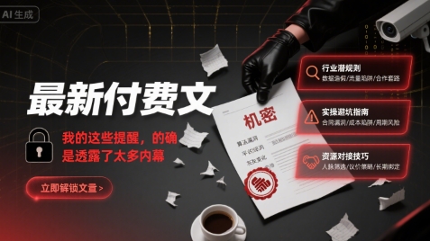 最新付费文：我的这些提醒，的确是透露了太多内幕-吾爱网创