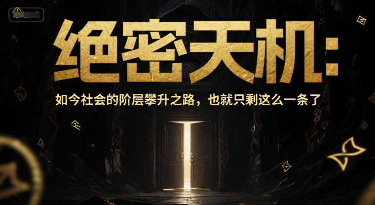 付费文章:绝密天机:如今社会的阶层攀升之路,也就只剩这么一条了-吾爱网创