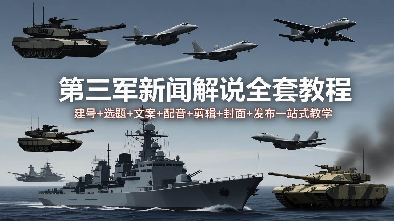 （18081期）第三军迷新闻解说全套教程：建号+选题+文案+配音+剪辑+封面+发布一站式教学-吾爱网创