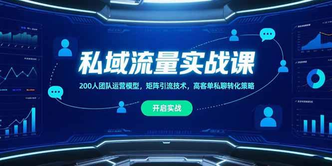 （15403期）私域流量实战课，200人团队运营模型，矩阵引流技术，高客单私聊转化策略-吾爱网创