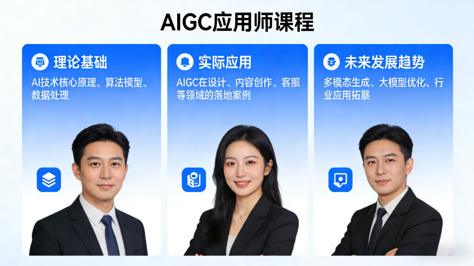 AIGC应用师课程，覆盖了AI技术的理论基础、实际应用、以及未来发展趋势-吾爱网创