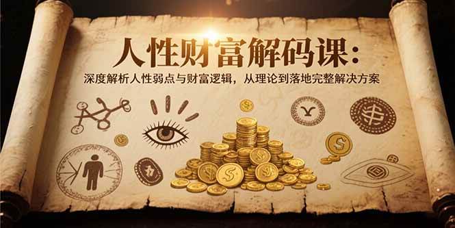 （15434期）人性财富解码课6.0：深度解析人性弱点与财富逻辑，理论到落地完整解决方案-吾爱网创
