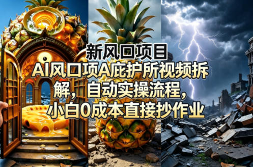 新风口项目AI庇护所视频拆解，自动实操流程，小白0成本直接抄作业-吾爱网创