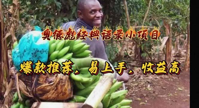 奥德彪经典语录小项目，爆款推荐，易上手，收益高-吾爱网创