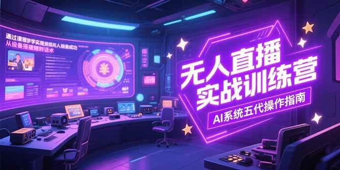 （15315期）无人直播实操训练营，从设备搭建到话术，AI系统五代操作指南(7月更新)-吾爱网创