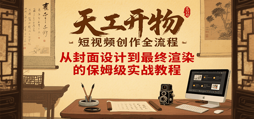 天工开物短视频创作全流程，从封面设计到最终渲染的保姆级实战教程-吾爱网创