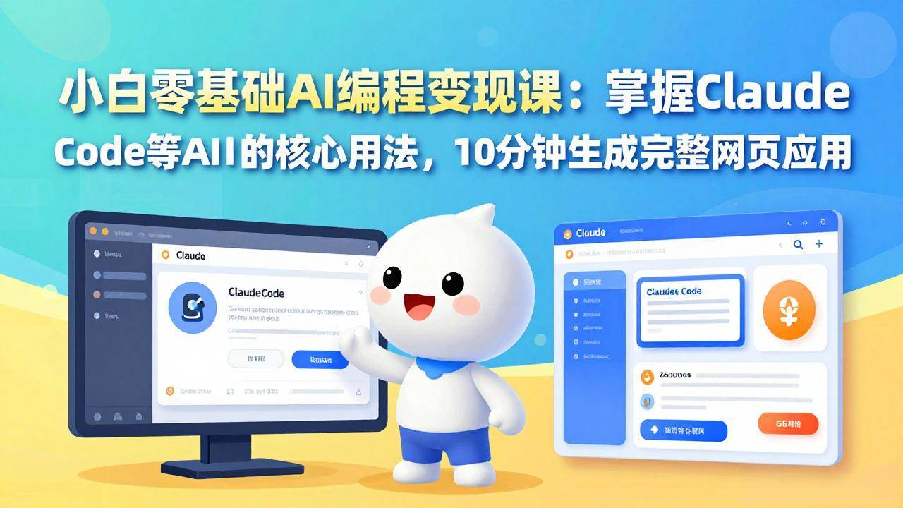 （17562期）小白零基础AI编程变现课：掌握Claude Code等AI工具的核心用法，10分钟生成完整网页应用-吾爱网创