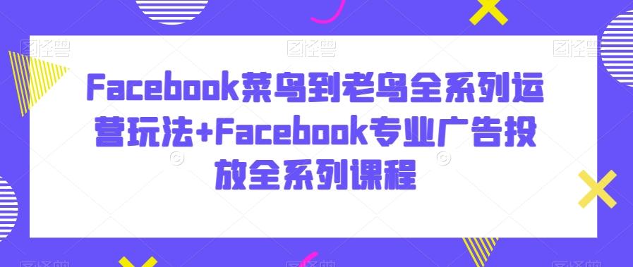 Facebook菜鸟到老鸟全系列运营玩法+Facebook专业广告投放全系列课程-吾爱网创