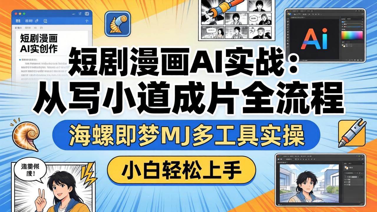（17945期）短剧漫画AI实战：从写小说到成片全流程，海螺即梦MJ多工具实操，小白轻松上手-吾爱网创