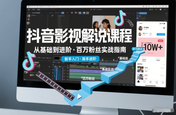 抖音百万粉丝影视解说课程,基础到进阶课,适合新手和进阶学习-吾爱网创