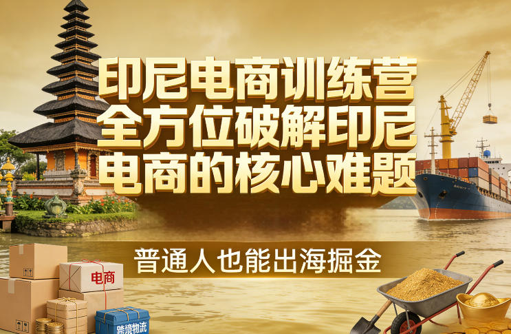 印尼电商训练营，全方位破解印尼电商的核心难题，普通人也能出海掘金-吾爱网创