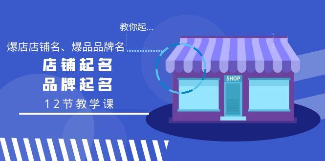 教你起“爆店店铺名、爆品品牌名”，店铺起名，品牌起名(12节教学课)-吾爱网创