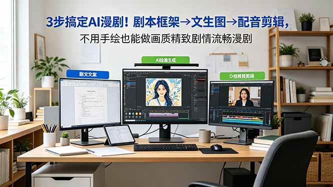 (18866期)3步搞定AI漫剧!剧本框架→文生图→配音剪辑,不用手绘也能做画质精致剧情流畅漫剧-吾爱网创