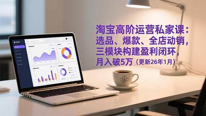 （17080期）淘宝高阶运营私家课：选品、爆款、全店动销，三模块构建盈利闭环，月入破5万（更新26年1月）-吾爱网创
