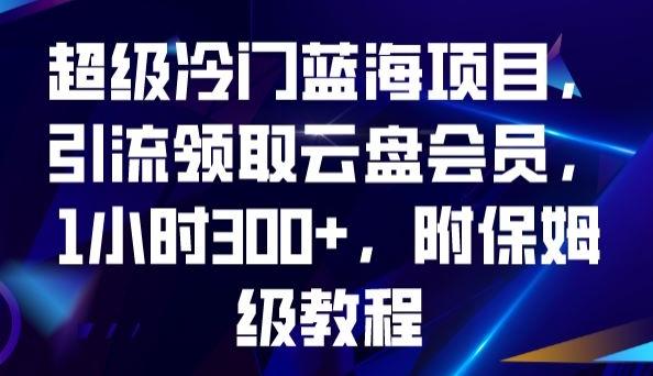 超级冷门蓝海项目,引流领取云盘会员,1小时300+,附保姆级教程-吾爱网创
