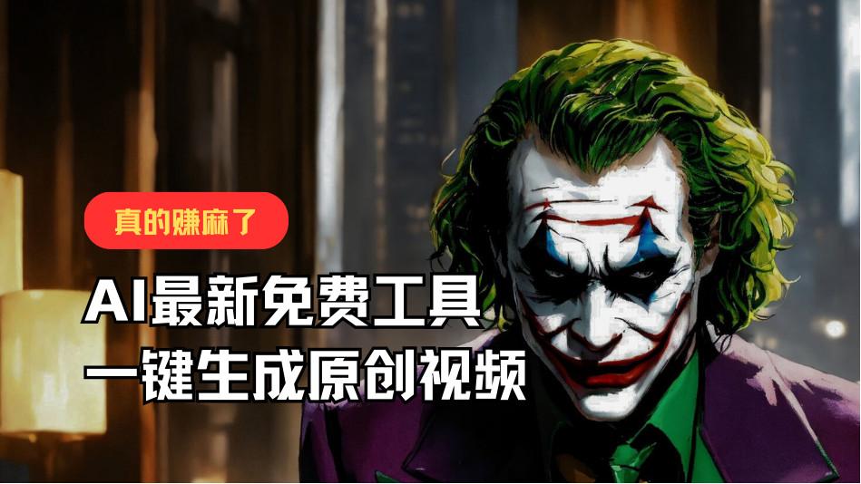 最新免费AI工具，一键生成原创视频，佛系搬运，轻松月入10000+！-吾爱网创