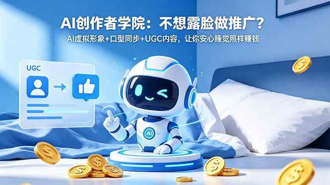 (18599期)AI创作者学院:不想露脸做推广?AI虚拟形象+口型同步+UGC内容,让你安心睡觉照样赚钱-吾爱网创