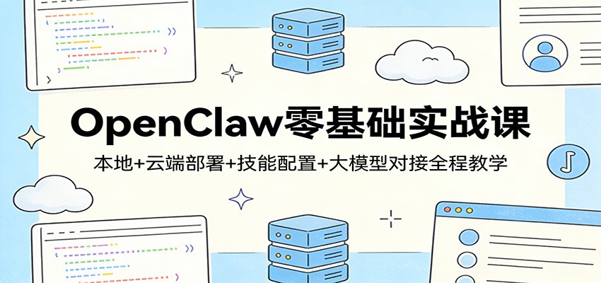 OpenClaw零基础实战课:本地+云端部署+技能配置+大模型对接全程教学-吾爱网创
