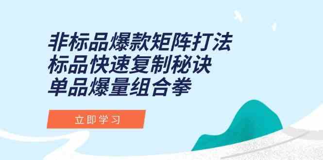 非标品爆款矩阵打法，标品快速复制秘诀，单品爆量组合拳-吾爱网创