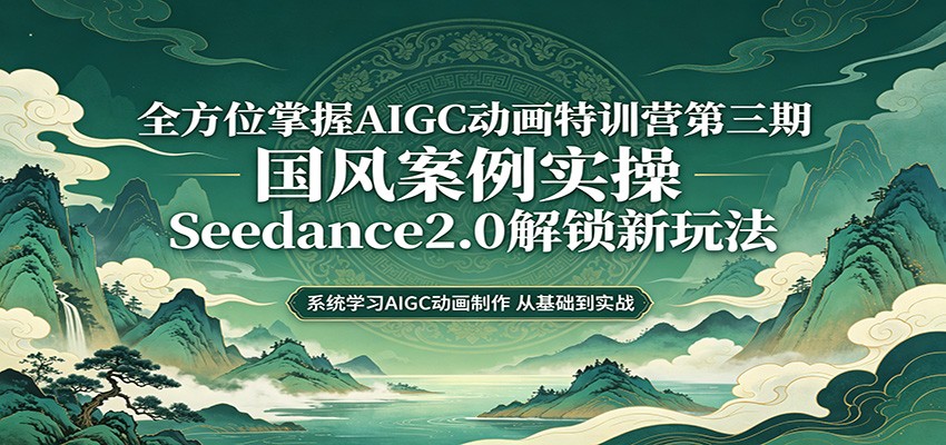 零基础AIGC动画精通第三期：国风案例实操，Seedance2.0解锁新玩法-吾爱网创